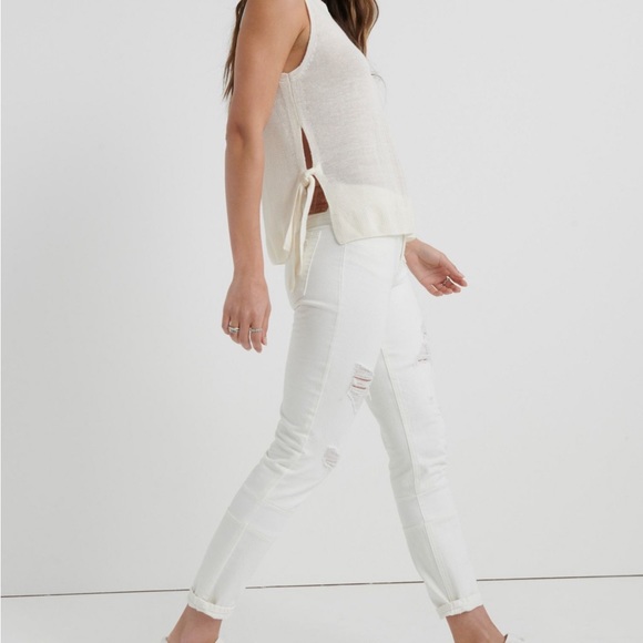 Lucky Brand Tops - Lucky Brand Sheer Knit Sweater Side Tie Sleeveless Small Linen Viscose Blend
